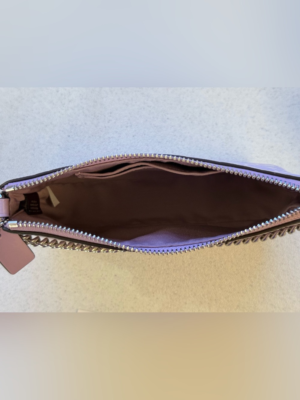 Coach Pink Embossed Signature Zip Wristlet - Picture 4 of 5